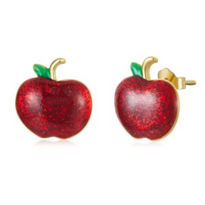 Cercei din argint Golden Red Apples