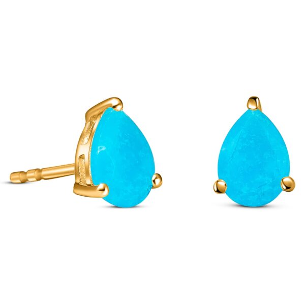 Cercei din argint Golden Turquoise Drop