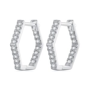 Cercei din argint Hexagonal Sparkle Studs