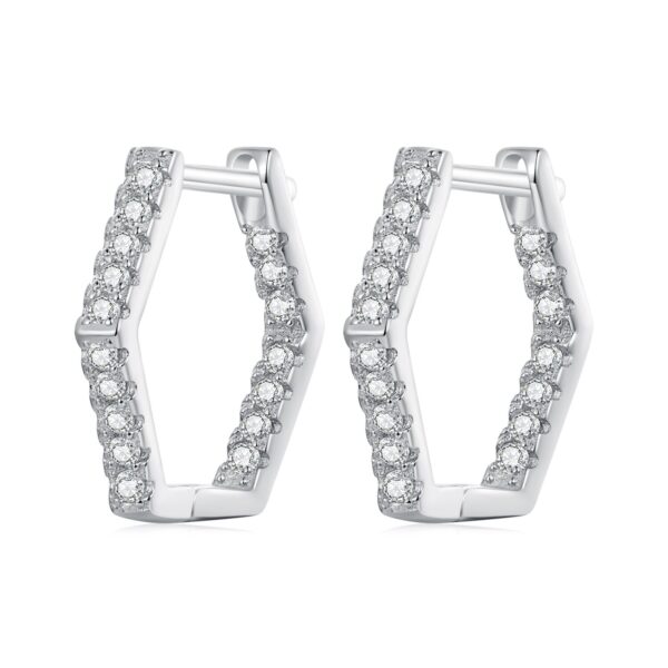 Cercei din argint Hexagonal Sparkle Studs