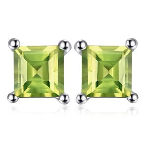 Cercei din argint Little Peridot Square