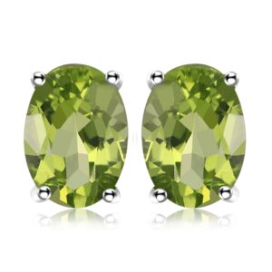 Cercei din argint Oval Peridot