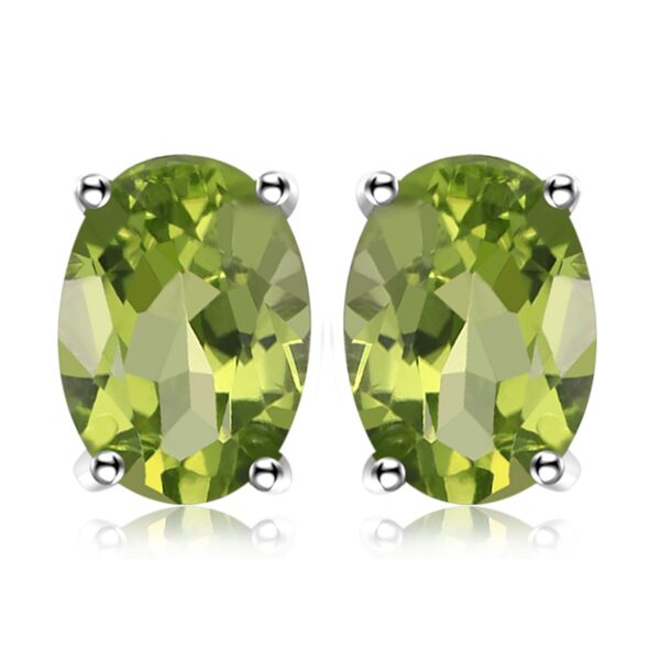 Cercei din argint Oval Peridot