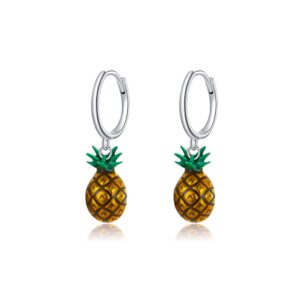 Cercei din argint Pineapple Hoops