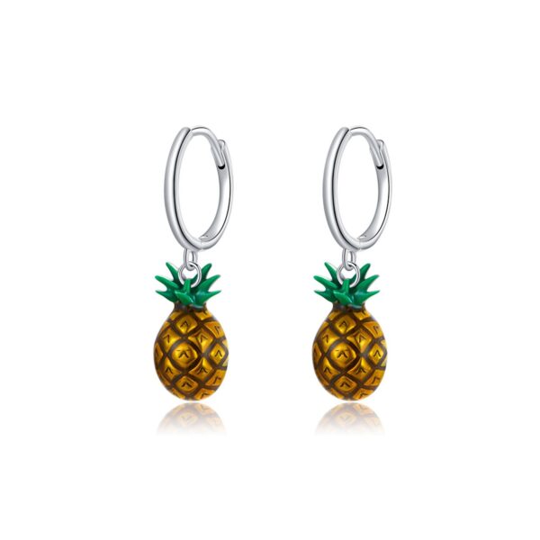 Cercei din argint Pineapple Hoops