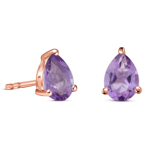 Cercei din argint Rose Gold Amethyst Drop