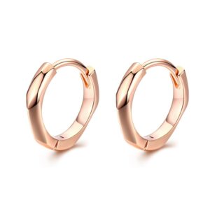 Cercei din argint Rose Gold Fine Hoops