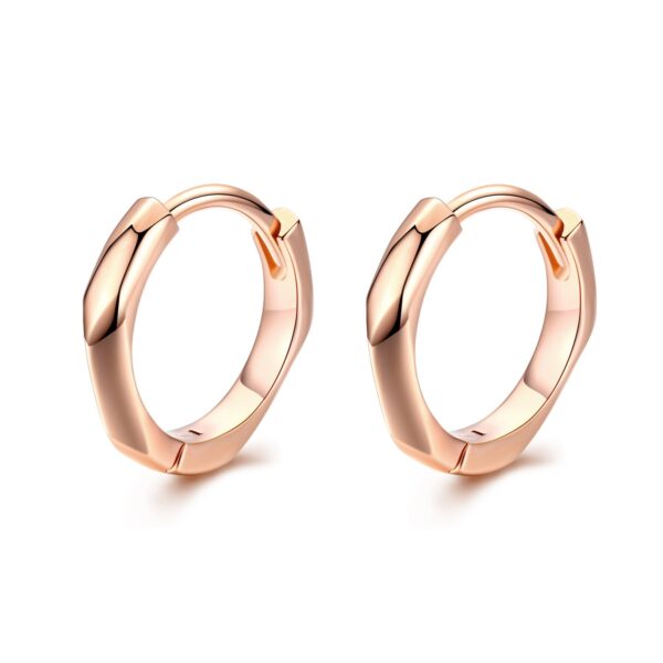 Cercei din argint Rose Gold Fine Hoops