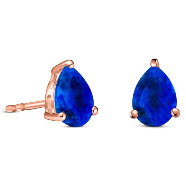 Cercei din argint Rose Gold Lapis-Lazuli Drop