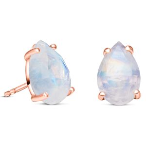 Cercei din argint Rose Gold Moonstone Radiance Drop