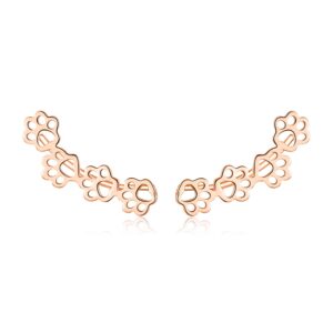 Cercei din argint Rose Gold Paws Four