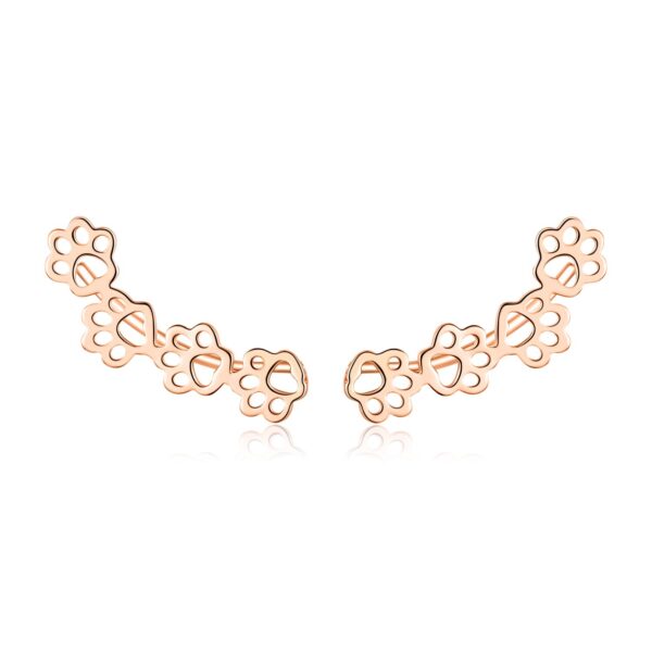 Cercei din argint Rose Gold Paws Four