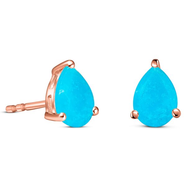 Cercei din argint Rose Gold Turquoise Drop