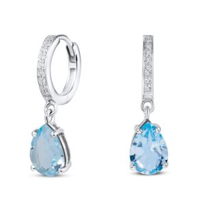 Cercei din argint Silver Elegant Blue Topaz Drop