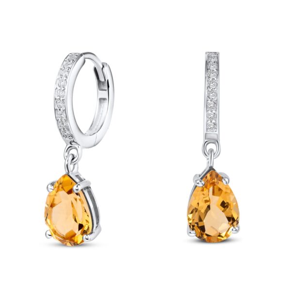 Cercei din argint Silver Elegant Citrine Drop