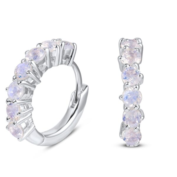 Cercei din argint Silver Moonstone Hoop Sparklers