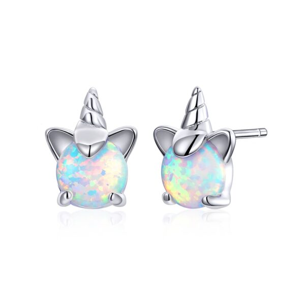 Cercei din argint Silver Opal Unicorns