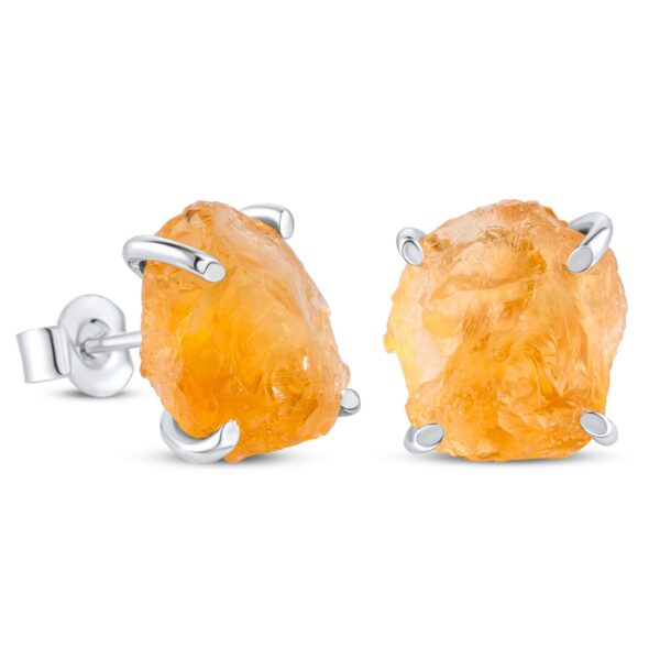 Cercei din argint Silver Piece of Citrine