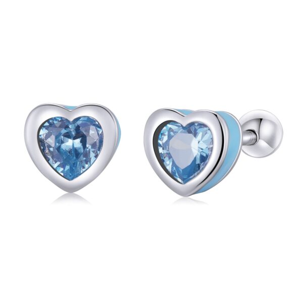 Cercei din argint Small Blue Hearts