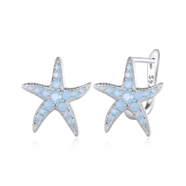 Cercei din argint Sparkling Starfish