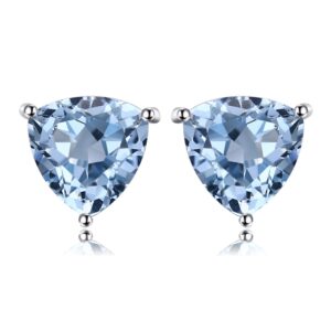 Cercei din argint Triangle Blue Topaz