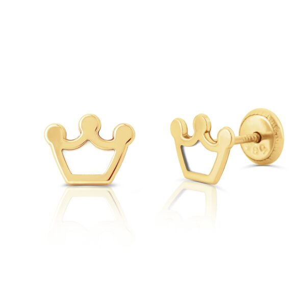 Cercei din aur 14K pentru copii Mother of Pearl Crown