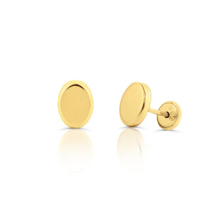 Cercei din aur 14k pentru copii Oval Shape