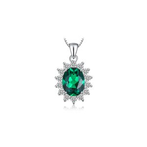 Colier din argint Elegant Green Gem