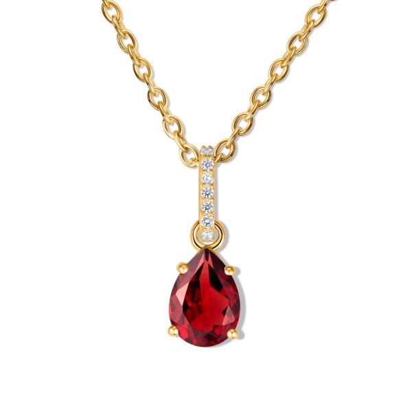 Colier din argint Golden Drop Garnet