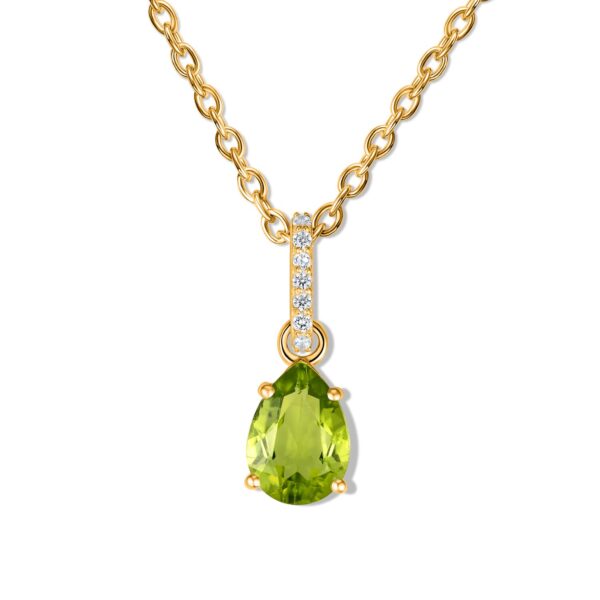 Colier din argint Golden Drop Peridot