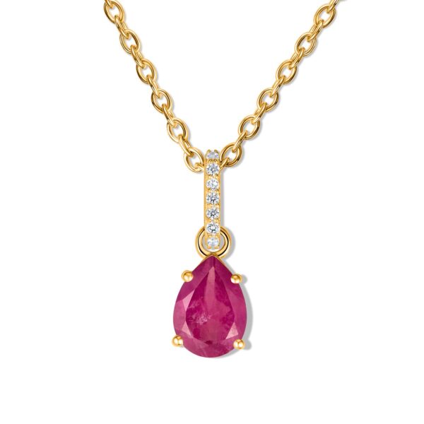 Colier din argint Golden Drop Ruby