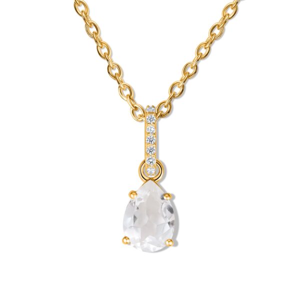 Colier din argint Golden Drop White Topaz