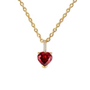 Colier din argint Golden Garnet Heart