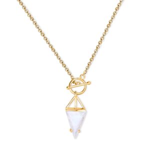 Colier din argint Golden Moonstone Enchanted Triangle