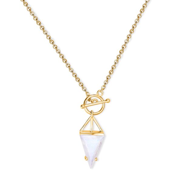 Colier din argint Golden Moonstone Enchanted Triangle