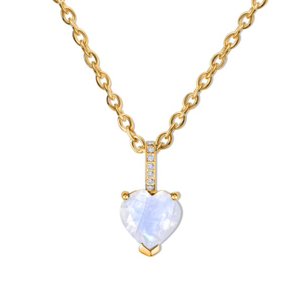 Colier din argint Golden Moonstone Heart