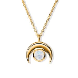 Colier din argint Golden My Moonstone