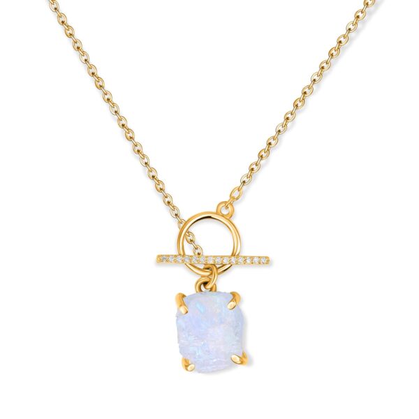 Colier din argint Golden Mystical Moonstone