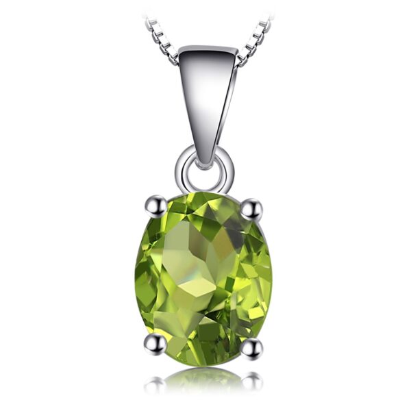 Colier din argint Oval Peridot