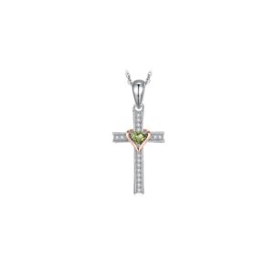 Colier din argint Peridot Cross