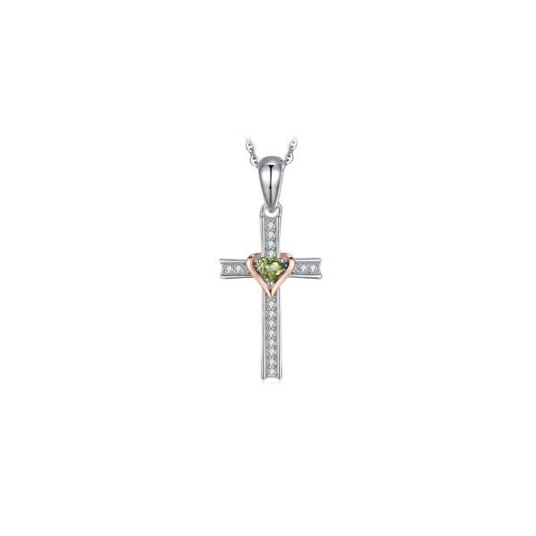 Colier din argint Peridot Cross