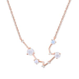 Colier din argint Rose Gold Astral Moonstone Aquarius