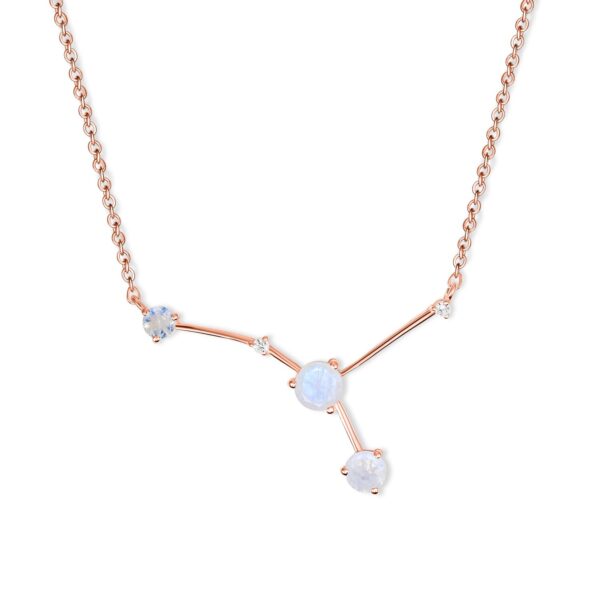 Colier din argint Rose Gold Astral Moonstone Cancer