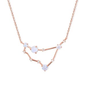 Colier din argint Rose Gold Astral Moonstone Capricorn