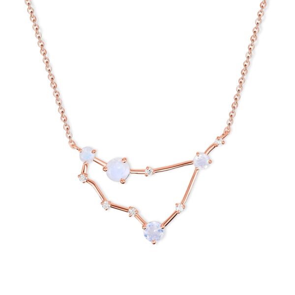 Colier din argint Rose Gold Astral Moonstone Capricorn