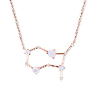 Colier din argint Rose Gold Astral Moonstone Gemini