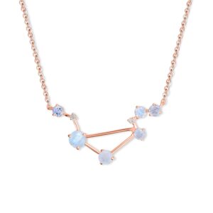 Colier din argint Rose Gold Astral Moonstone Libra