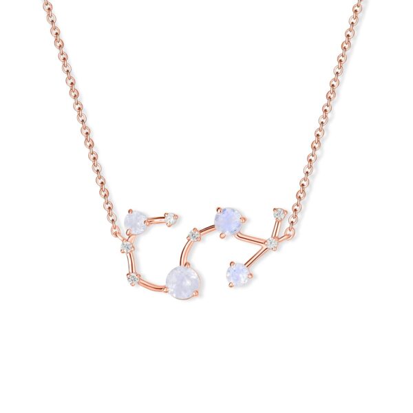 Colier din argint Rose Gold Astral Moonstone Scorpio