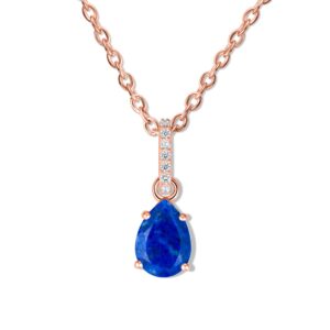 Colier din argint Rose Gold Drop Lapis Lazuli