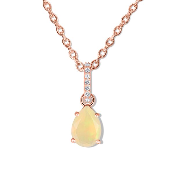 Colier din argint Rose Gold Drop Opal